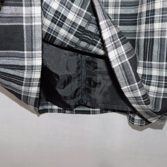TRIBAL Womens 14 White Black Plaid Wool Blend Lined Skirt - Picture 8 of 8
